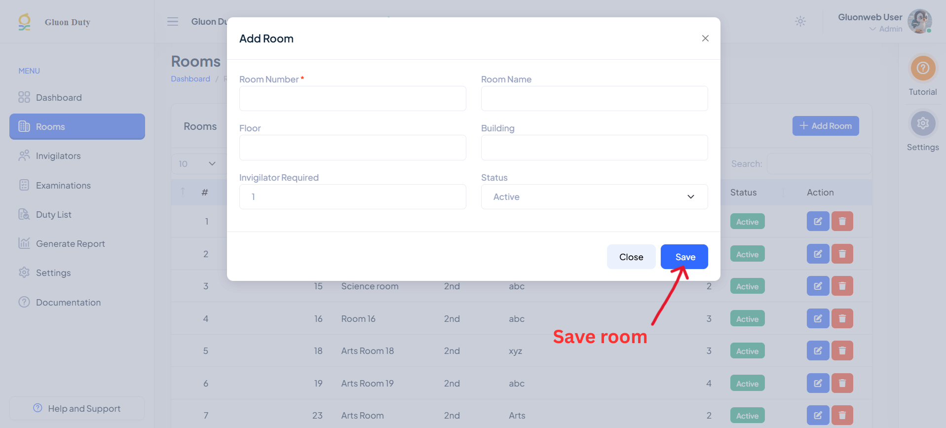 Add Room Form