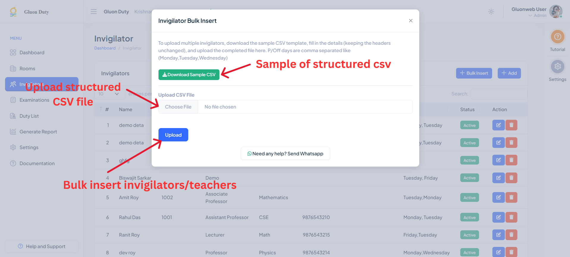 Bulk Insert Modal