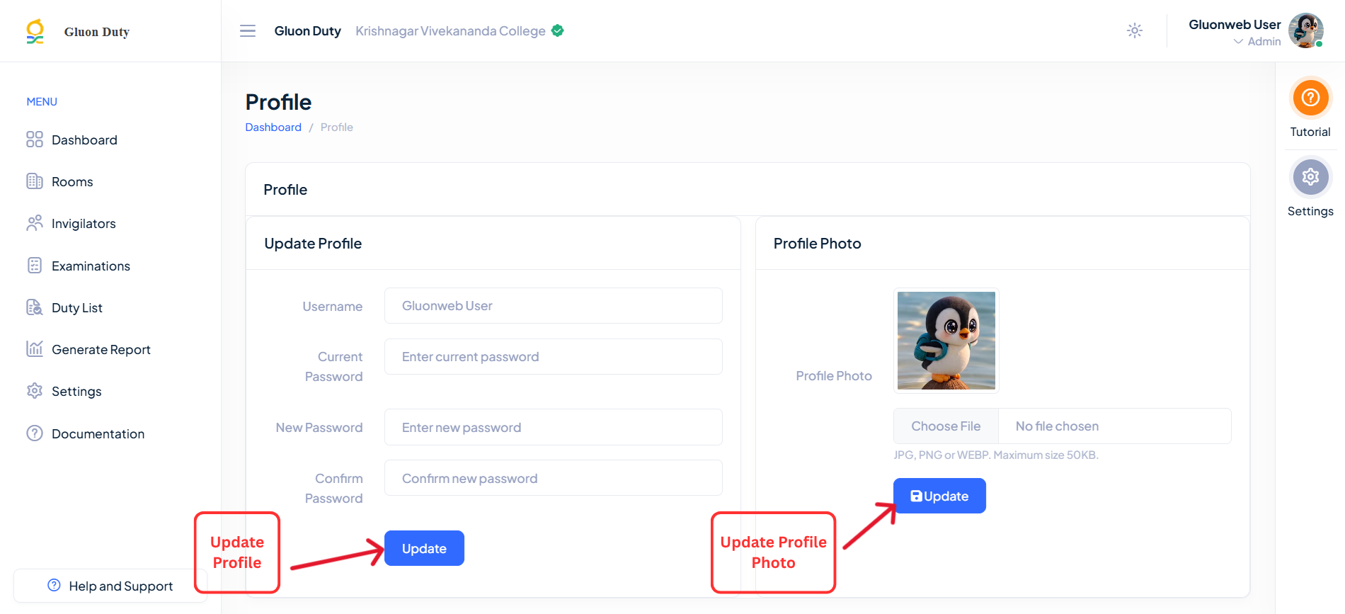 Profile Settings